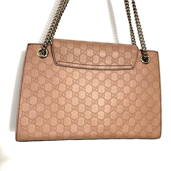 Gucci Large Emily Beige Leather Horsebit Chain Shoulder Bag - Picture 8 of 14